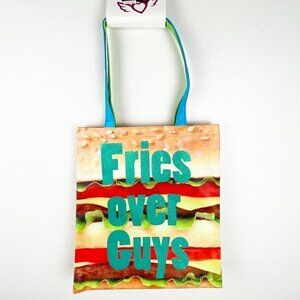 Fries Over Guys Hamburger Vinyl Double Handle Tote Bag